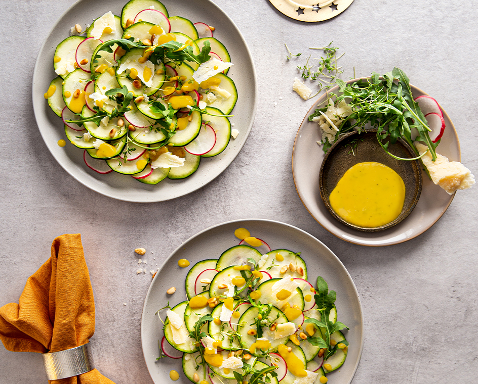 Recept Courgette Carpaccio met Hela Mosterd-Dille