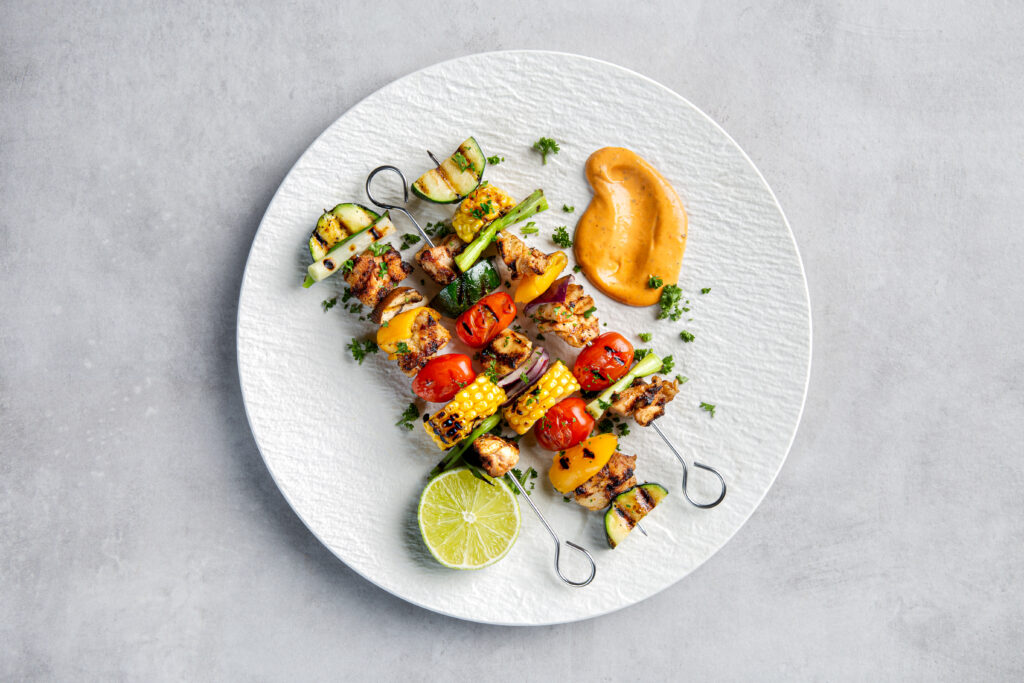 Shaslick spies met Hela Cocktailsaus met Bruschetta Kruiden