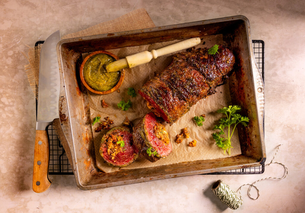 Bavette rollade met Hela Kruidenolie Café de Paris