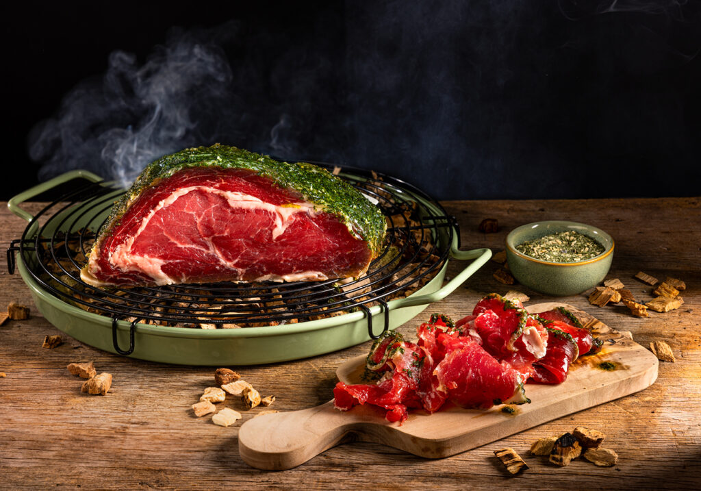 Gepekelde en gerookte Ribeye en de Hela Kruidenbotermelange Escargot