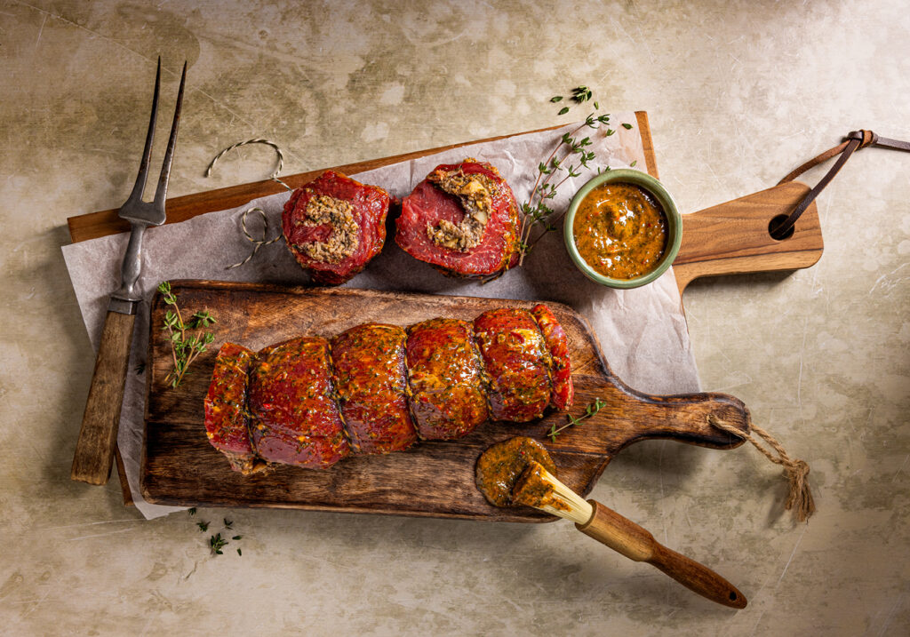 Gevulde ossenhaas met Hela Kruidenolie Classic