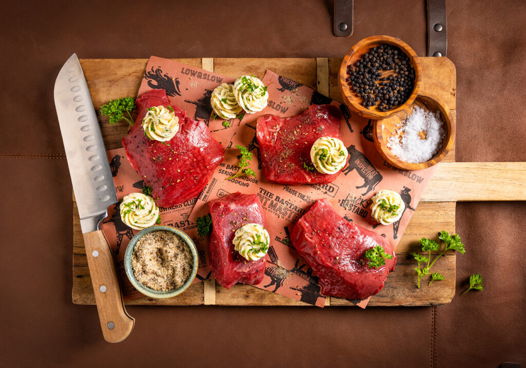 Steakal kruidenboter met biefstuk met Hela Steakal