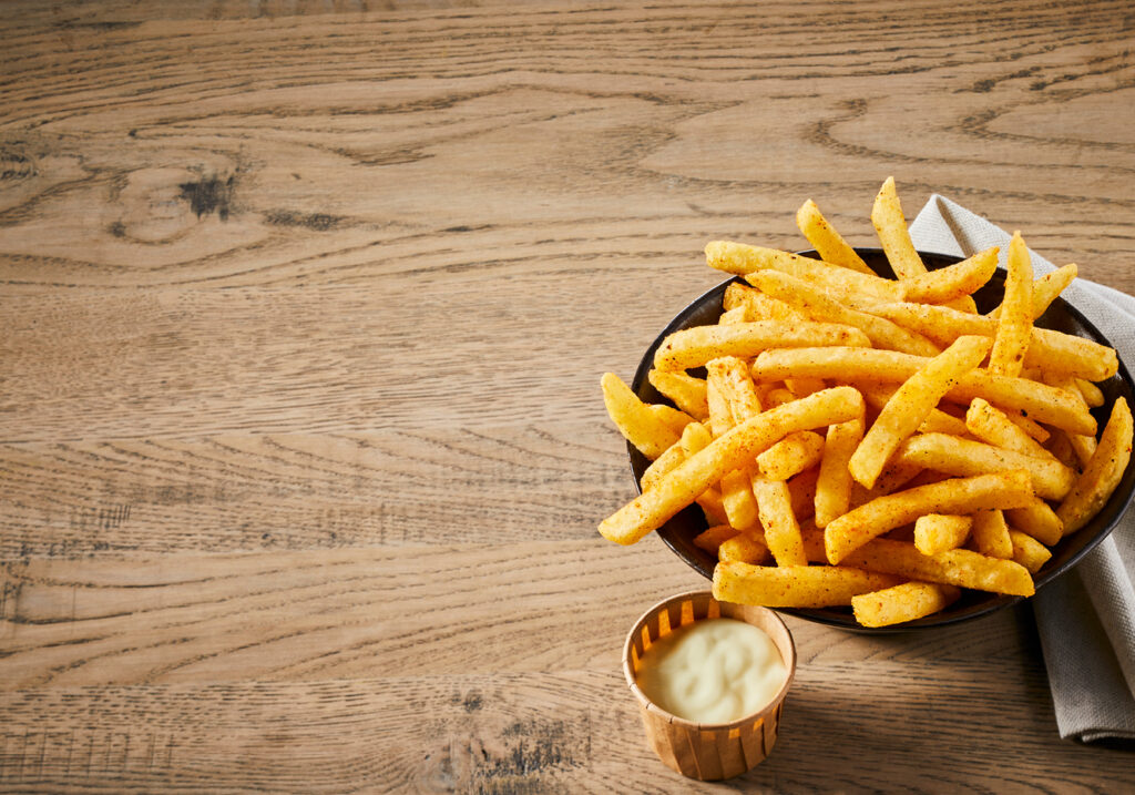 frietje red hot china met wasabisaus