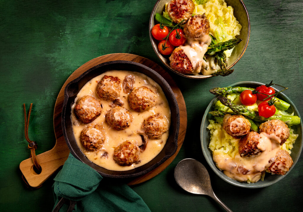 Gehaktballen in champignonsaus